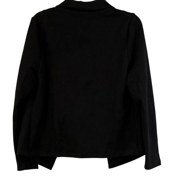 PrettyGarden Jacket Faux Suede Open Front Blazer Jacket Western Black Size Small - Picture 2 of 8